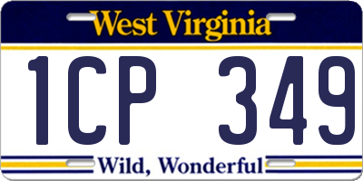 WV license plate 1CP349