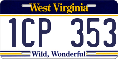WV license plate 1CP353