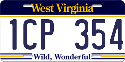 WV license plate 1CP354