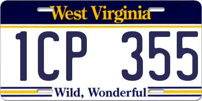 WV license plate 1CP355