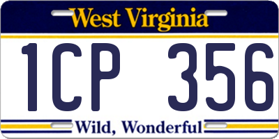 WV license plate 1CP356