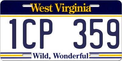 WV license plate 1CP359