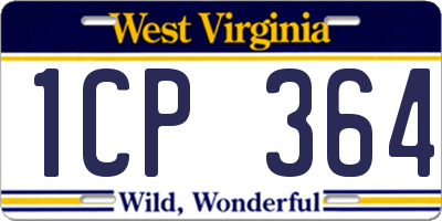 WV license plate 1CP364