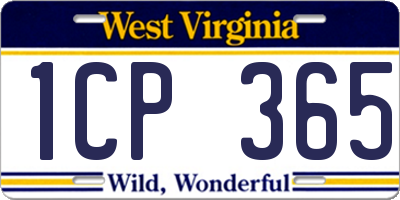 WV license plate 1CP365