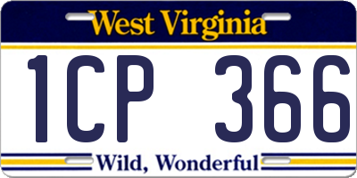 WV license plate 1CP366