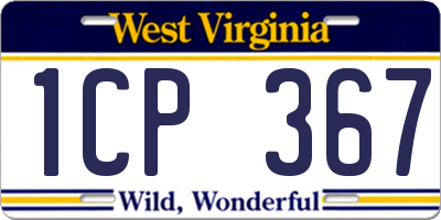 WV license plate 1CP367