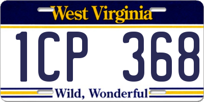 WV license plate 1CP368