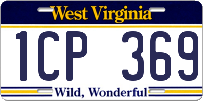 WV license plate 1CP369