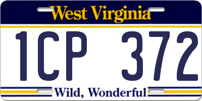 WV license plate 1CP372