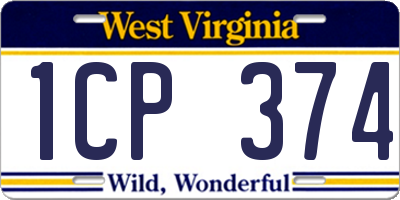 WV license plate 1CP374