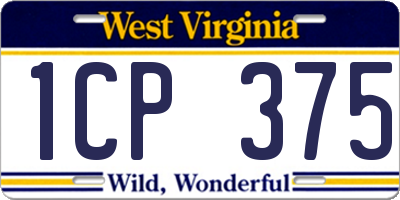 WV license plate 1CP375