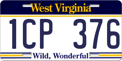WV license plate 1CP376