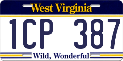 WV license plate 1CP387