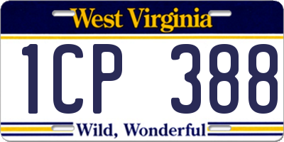 WV license plate 1CP388