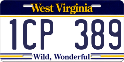 WV license plate 1CP389