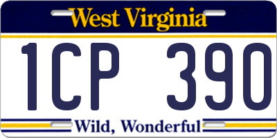 WV license plate 1CP390