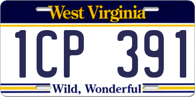 WV license plate 1CP391