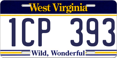 WV license plate 1CP393