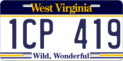 WV license plate 1CP419