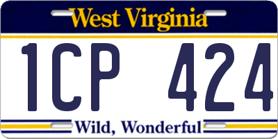 WV license plate 1CP424