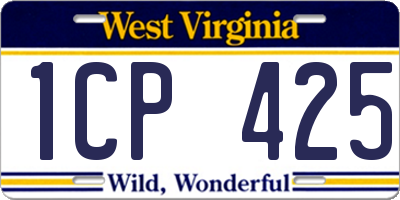 WV license plate 1CP425