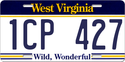 WV license plate 1CP427