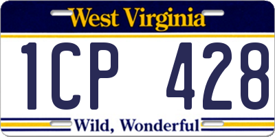 WV license plate 1CP428