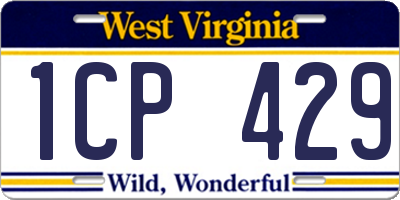 WV license plate 1CP429