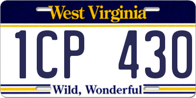 WV license plate 1CP430