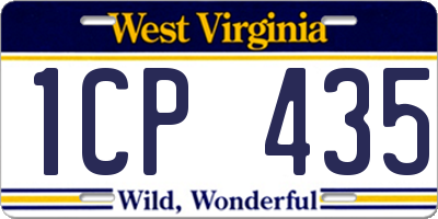 WV license plate 1CP435