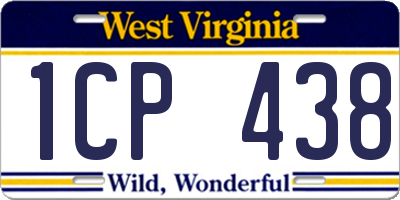 WV license plate 1CP438