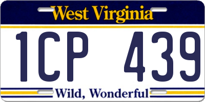 WV license plate 1CP439