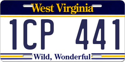 WV license plate 1CP441