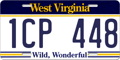 WV license plate 1CP448