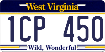 WV license plate 1CP450