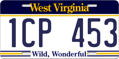 WV license plate 1CP453