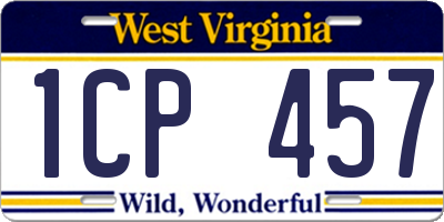 WV license plate 1CP457