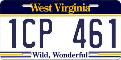WV license plate 1CP461