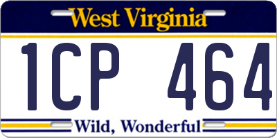 WV license plate 1CP464