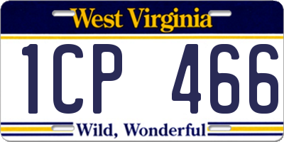 WV license plate 1CP466