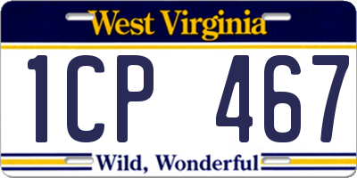 WV license plate 1CP467