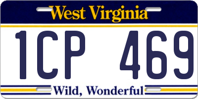 WV license plate 1CP469