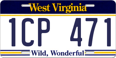 WV license plate 1CP471