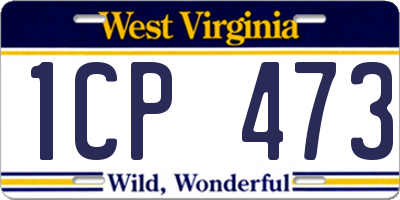 WV license plate 1CP473