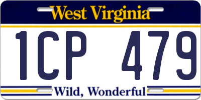 WV license plate 1CP479