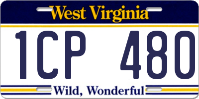 WV license plate 1CP480