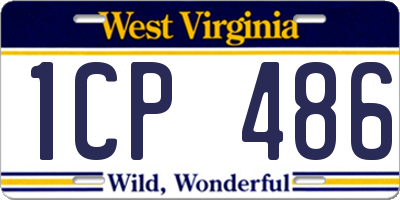 WV license plate 1CP486