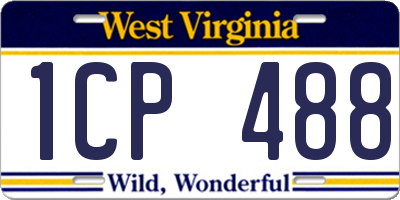 WV license plate 1CP488