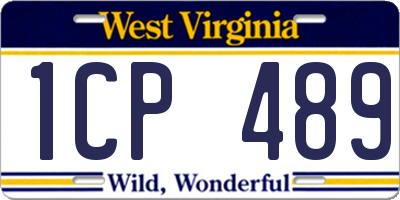 WV license plate 1CP489