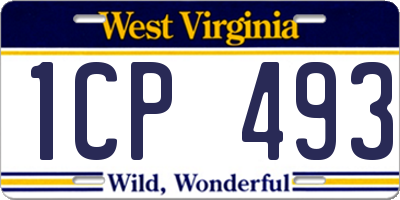 WV license plate 1CP493